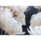 Quadro moderno floreale dipinto a mano su tela 150x60 "Fiori nella notte"
