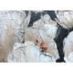 Quadro moderno floreale dipinto a mano su tela 150x60 "Fiori nella notte"