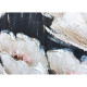 Quadro moderno floreale dipinto a mano su tela 150x60 "Fiori nella notte"