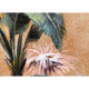 Quadro moderno floreale dipinto a mano su tela Set 3 pz "Clorofilla" 40x120