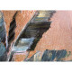 Quadro moderno floreale dipinto a mano su tela Set 3 pz "Clorofilla" 40x120