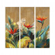 Quadro moderno floreale dipinto a mano su tela Set 3 pz "Sterlizie" 40x120
