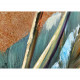 Quadro moderno floreale dipinto a mano su tela Set 3 pz "Sterlizie" 40x120
