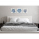 Set 3 pezzi quadro moderno dipinto a mano in stile marino "Sea Life" 30x30