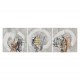 Set 3pz quadri astratti moderni dipinti a mano su tela "Ink and Paint" 40x40