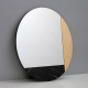 Specchio da parete moderno rotondo con effetto marmo "Black Marble"