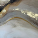 Stampa set 3 pezzi su tela con motivo astratto con cornice Golden Flow 40x120