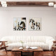 Stampa su tela con motivo astratto con cornice Scacchi 80x80