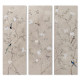 Stampa verticale set 3 pezzi su tela motivo floreale con cornice Haru 40x120