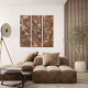 Stampa verticale set 3 pezzi su tela motivo floreale con cornice Sakura 40x120