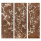 Stampa verticale set 3 pezzi su tela motivo floreale con cornice Sakura 40x120