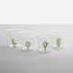 Bicchiere in vetro tumbler con alfabeto fiorito lettera "Z"