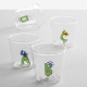 Bicchiere in vetro tumbler con alfabeto fiorito lettera "Z"