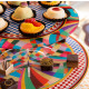 Alzata per dolci grande dal design moderno in plexiglass decoro Rainbow