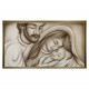Capezzale con la sacra famiglia dipinta a mano su tela Pazienza 110x65