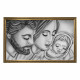 Capezzale con sacra famiglia dipinta a mano su tela in cotone "Tenerezza" 110x65
