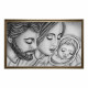 Capezzale con sacra famiglia dipinta a mano su tela in cotone "Tenerezza" 110x65