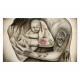 Capezzale dipinto a mano su tela moderna Amore Indelebile Tatoo 110x65