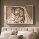 Capezzale la sacra famiglia dipinta a mano su tela Custodi dell'Amore 110x65