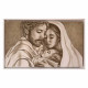 Capezzale la sacra famiglia dipinta a mano su tela Custodi dell'Amore 110x65