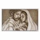 Capezzale la sacra famiglia dipinta a mano su tela Custodi dell'Amore 110x65