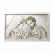 Capezzale moderno con la sacra famiglia dipinta a mano su tela "Unione" 110x65