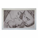 Capezzale moderno con la sacra famiglia dipinta su tela Bacio 110x65