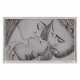 Capezzale moderno con la sacra famiglia dipinta su tela Bacio 110x65
