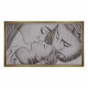 Capezzale moderno con la sacra famiglia dipinta su tela Bacio 110x65