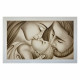 Capezzale moderno con la sacra famiglia dipinta su tela Bacio 110x65