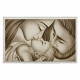 Capezzale moderno con la sacra famiglia dipinta su tela Bacio 110x65