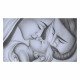 Capezzale moderno con la sacra famiglia dipinta su tela Bacio con Velo 110x65