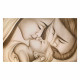 Capezzale moderno con la sacra famiglia dipinta su tela Bacio con Velo 110x65