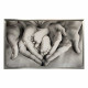Capezzale moderno con la sacra famiglia dipinto a mano Family Heart 110x65