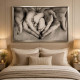 Capezzale moderno con la sacra famiglia dipinto a mano Family Heart 130x70