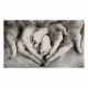 Capezzale moderno con la sacra famiglia dipinto a mano Family Heart 130x70