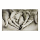 Capezzale moderno con la sacra famiglia dipinto a mano Family Heart 130x70