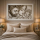 Capezzale moderno dipinto a mano su tela di cotone Tenerezza 110x65