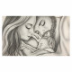 Capezzale moderno dipinto a mano su tela in cotone "Legame di Vita" 110x65
