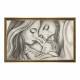 Capezzale moderno dipinto a mano su tela in cotone "Legame di Vita" 110x65