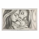 Capezzale moderno dipinto a mano su tela in cotone "Legame di Vita" 110x65