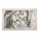 Capezzale moderno dipinto a mano su tela in cotone "Legame di Vita" 110x65