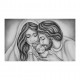 Capezzale moderno dipinto a mano su tela in cotone "Nido d'Amore" 110x65
