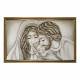 Capezzale moderno dipinto a mano su tela in cotone "Nido d'Amore" 110x65