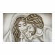 Capezzale moderno dipinto a mano su tela in cotone "Nido d'Amore" 110x65