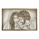 Capezzale moderno dipinto a mano su tela in cotone "Nido d'Amore" 110x65