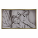 Capezzale moderno dipinto su tela Abbraccio 110x65