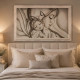 Capezzale moderno dipinto su tela Abbraccio 110x65