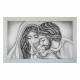Capezzale sacra famiglia dipinta a mano su tela "Nido d'Amore Romantico" 110x65