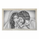 Capezzale sacra famiglia dipinta a mano su tela "Nido d'Amore Romantico" 110x65